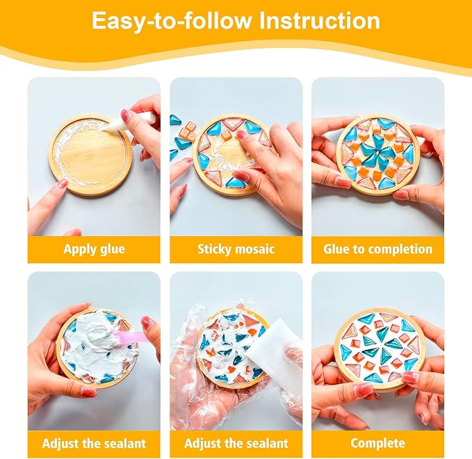 Xavbrysw 4 Sets DIY Glass Mosaic Tiles - Image 7