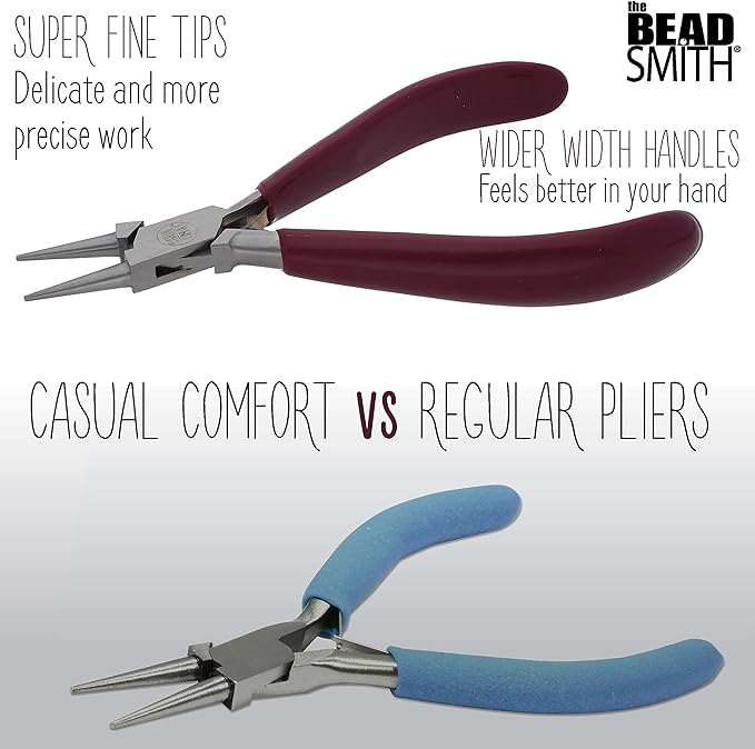 The Beadsmith Rosary Pliers – Casual Comfort Series - 6 inches (152mm) - Polished Steel Head, Comfort Grip Handle & Double-leaf Spring, European Design & Quality, Tool for Jewelry Making