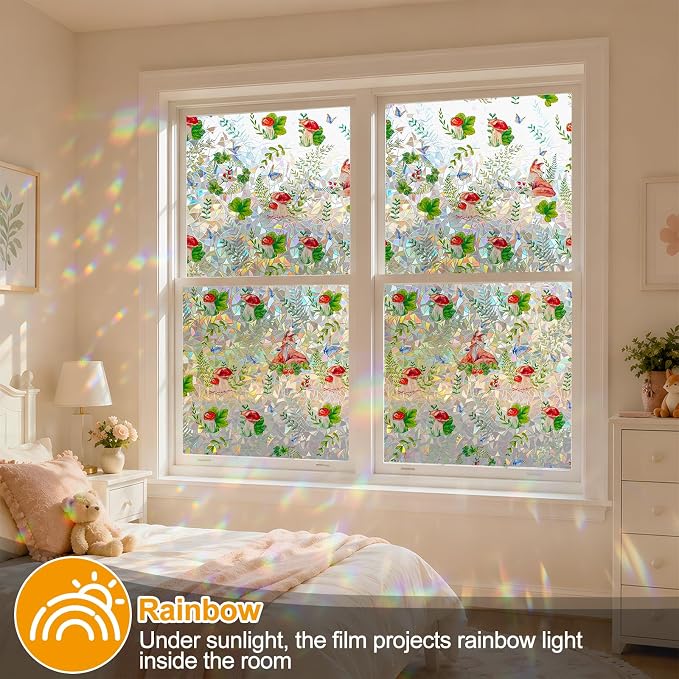 Countewol Privacy Window Films Stain Glass Cling No Glue Anti-UV Window Sticker - Image 5