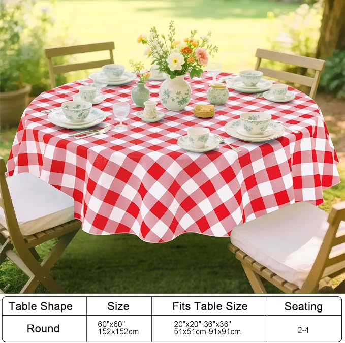 Smiry Plastic Table Cloth, Waterproof Vinyl Tablecloth - Image 6