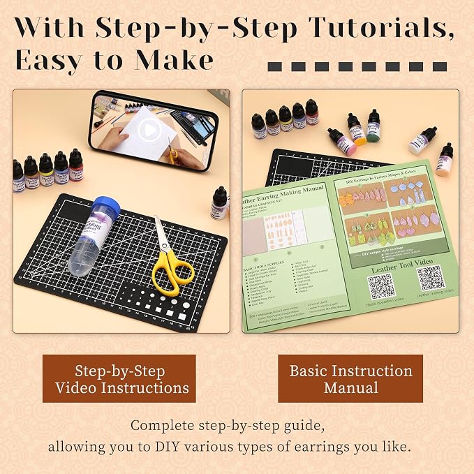 Leather Crafting Kit Leather Earrings Making Kit - Image 4