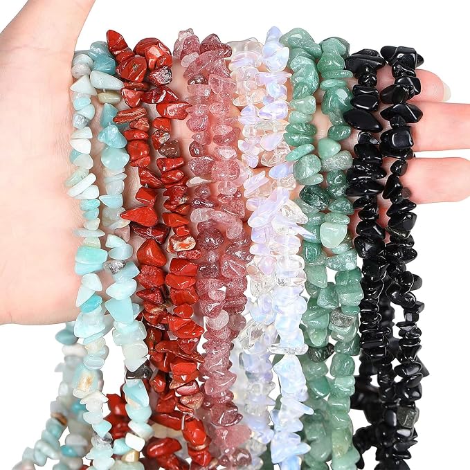 LAIDANLA Strawberry Quartz 400pcs Natural Chip Stone Beads 5-8mm Healing - Image 3