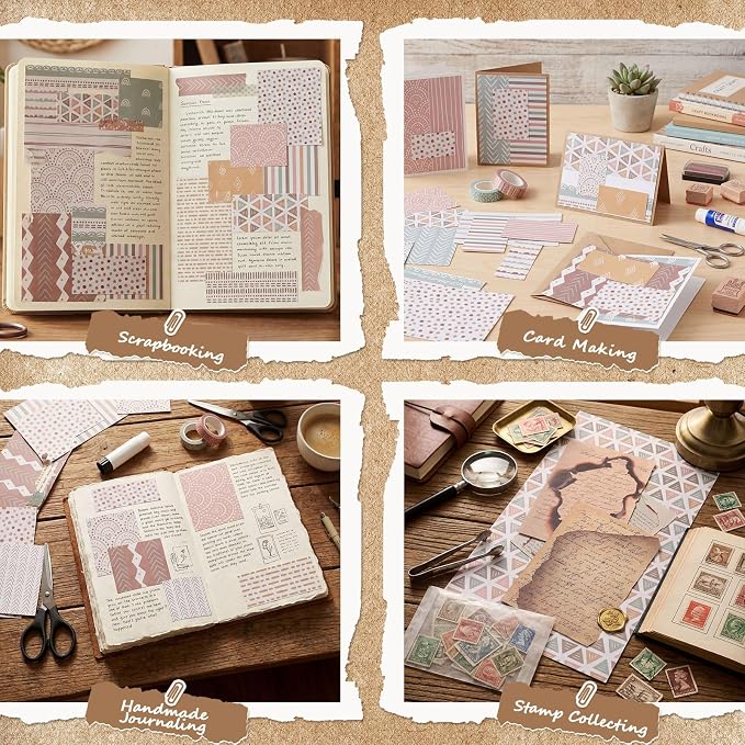 24 Sheets Scrapbook Paper, 12x12in Double-Sided Bohemian Patterned Craft Paper - Image 7