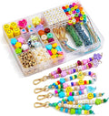 421 PCS DIY Beaded Keychain Making Kit, Bag Charm Craft Supplies – Acrylic by Unknown