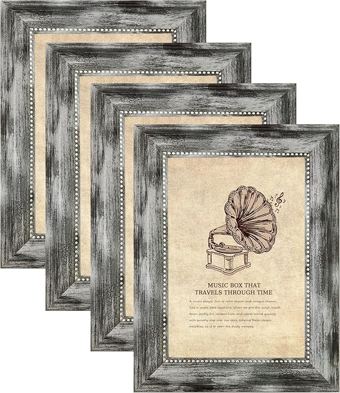 5x7 Picture Frames Set of 4 Vintage Photo Frame, Rustic Retro Photo Frame by TKYGU