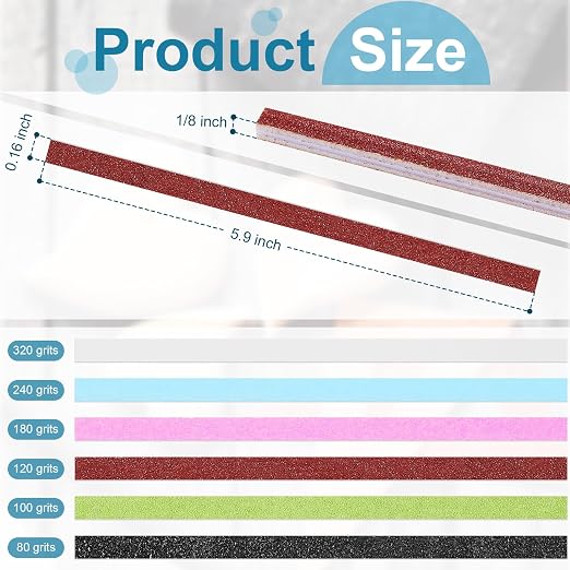 Honoson 60 Pcs Sanding Sticks for Plastic Models Set Include 30 Polishing - Image 3