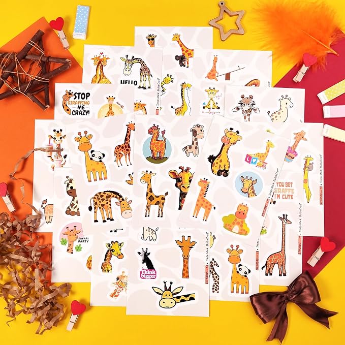 BulbaCraft Giraffe Stickers for Water Bottle, Scrapbooking, Laptop Decals — - Image 5