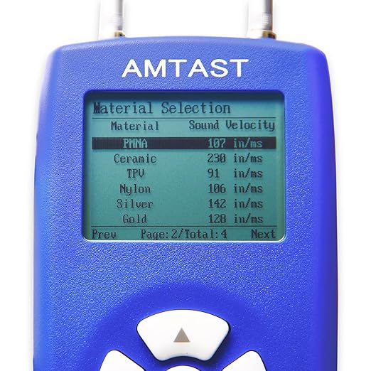 Thickness Gauge Digital Ultrasonic Thickness Meter Range 0.8-350mm, 0.03-13.8inch Handheld Ultrasonic Thickness Tester Gauge AMA006E