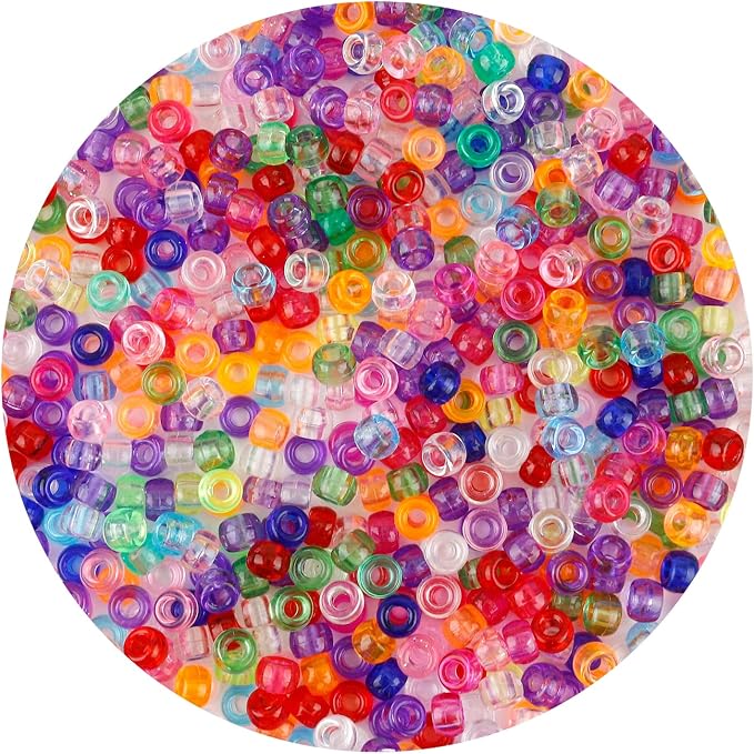 1100 Pcs Transparent Colored Pony Beads by anpiwshjo