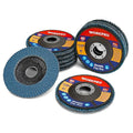 WORKPRO 10-Pack Flap Discs, 4-1/2-inch, Arbor Size 7/8-inch, T29 Zirconia Abrasive Grinding Wheel and Flap Sanding Disc, Includes 40 Grits