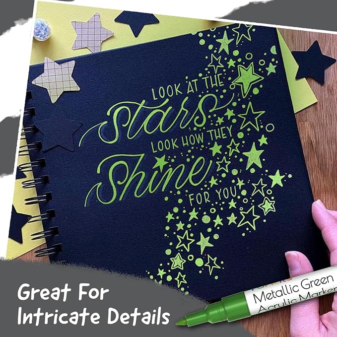 5 Metallic Acrylic Green Paint Pen - Image 6