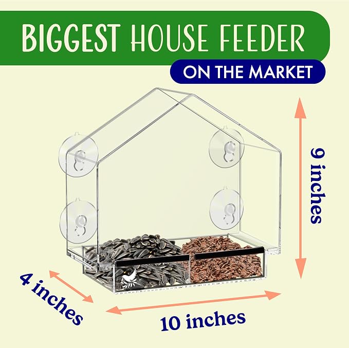 Window Bird Feeder with Strong Suction Cups, Balcony Glass Mount, Acrylic Cat - Image 7