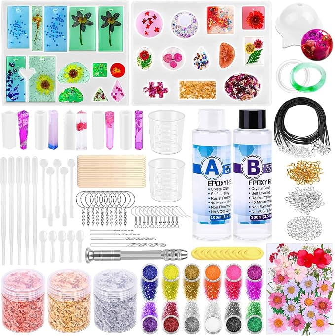 219Pcs Resin Kit for Beginners, Thrilez Resin Mold Kit by Thrilez