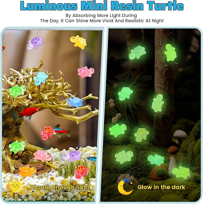 200pcs Mini Resin Turtles Luminous Tiny Turtle - Image 3