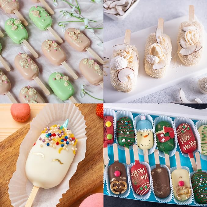 Ozera 2 Pack Popsicles Molds, Silicone Cake Pop Molds - Image 5