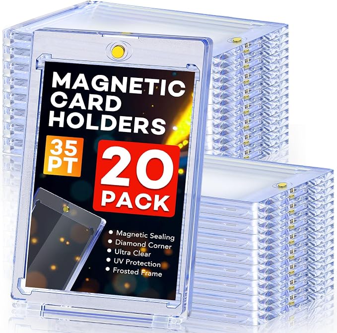 ZENOWICK 20ct Magnetic Card Holders, 35pt One Touch Card Holder, U-V Protection by Zenowick
