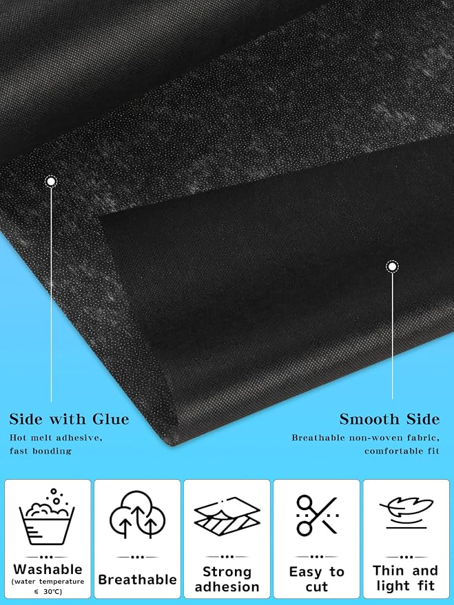 Black Medium Weight Fusible Interfacing - Image 3