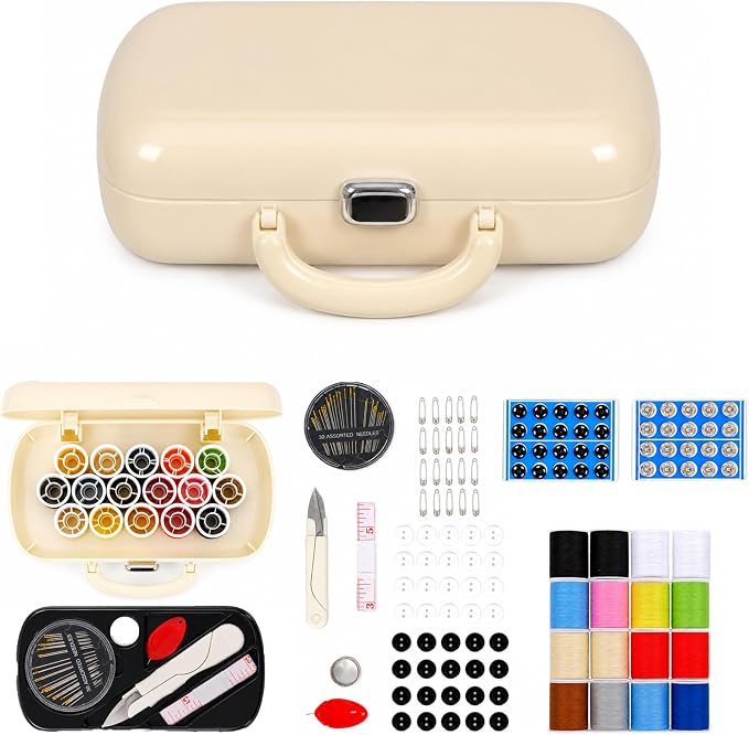 FKOG Sewing Project Kit, 16 Multicolor Thread Spools, and Accessories by FKOG