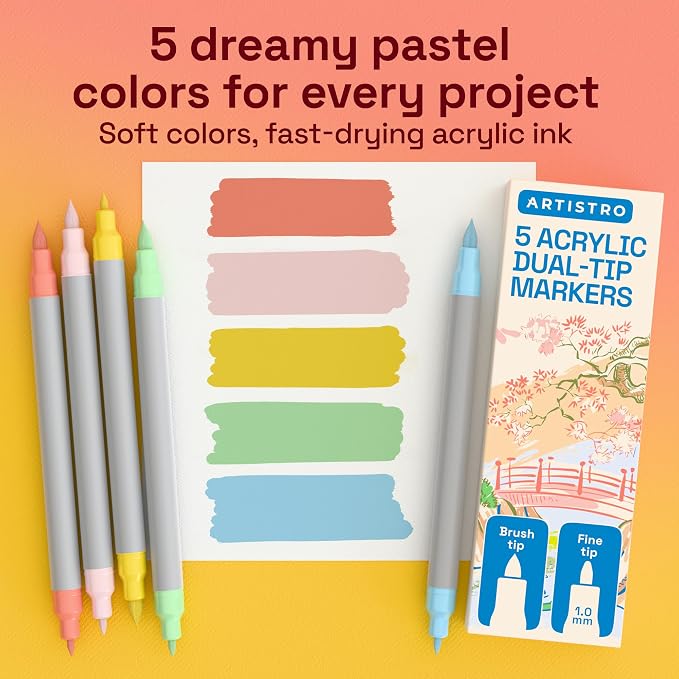 ARTISTRO 5 Pastel Acrylic Paint Markers - Image 2