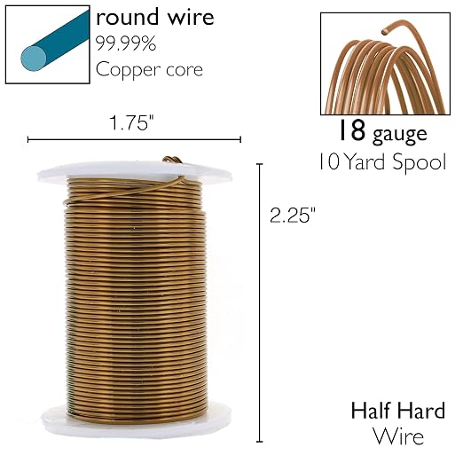 The Beadsmith Wire Elements 18-Gauge Lacquered Tarnish-Resistant Copper Wire - Image 4