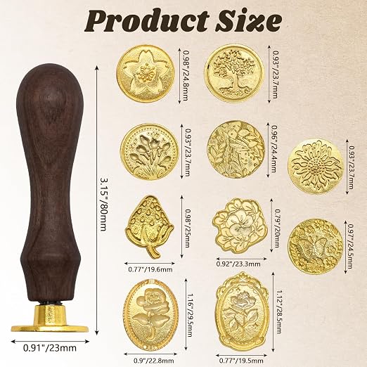 Wax Seal Stamp Kit, DIY Crafts, Greeting Cards, Gift Decoration - Image 3