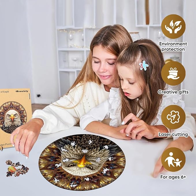 Reouinty 500 Piece Bald Eagle Wooden Puzzle - Image 3