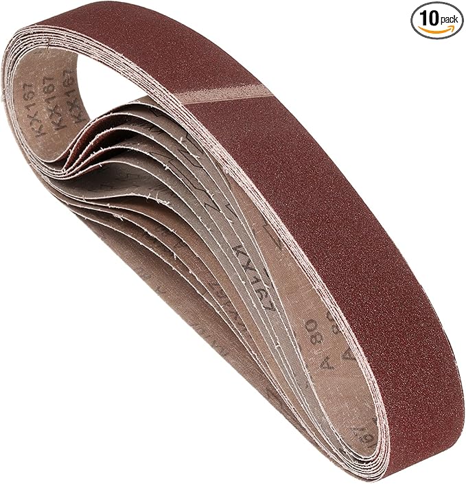 10 Pcs Sanding Belts 1 x 18 Inch 80 Grit Aluminum Oxide Abrasive Sandpaper for Belt Sander Metal Grinding Wood Working Weld Rust Removal