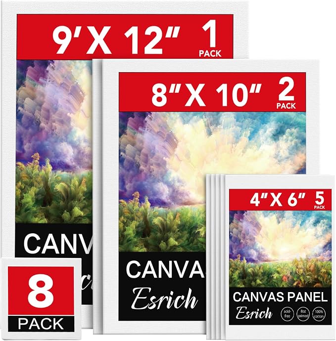 ESRICH Canvases for Painting 8Pack Painting Canvas by ESRICH