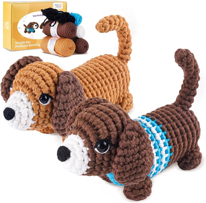 MOREJMTT Crochet Kit for Beginners, Learn to Crochet, Include Easy Knitting by MOREJMTT