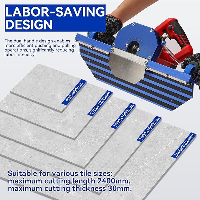 Electric 45 Degree Tile Chamfering Tool Professional Tile Bevel Cutter with 1400W High Strength Tile Chamfering Machine with 110V 4m Hose.Spraying System for Large Format Tile Ceramic Porcelain