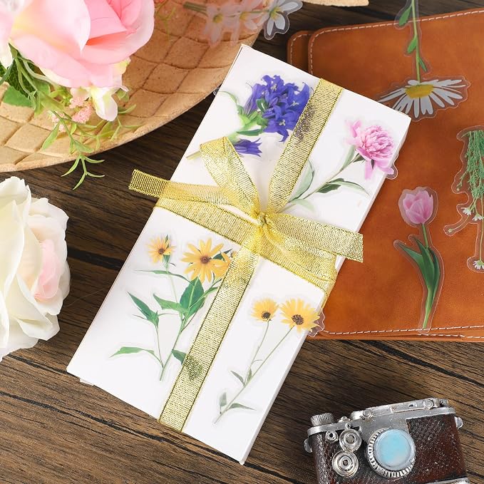 160 Pieces Natural Flower Stickers - Image 7