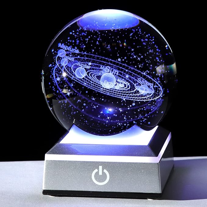 Ornalrist 3.15" K9 Crystal 3D Solar System Ball by Ornalrist