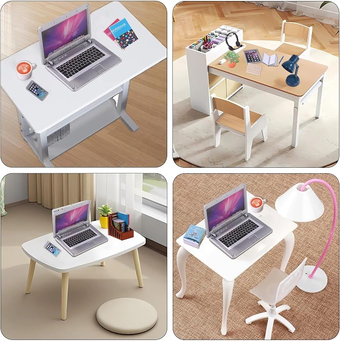 DIYDEC 17pcs Dollhouse Laptop Accessories 1:12 Scale Miniature Laptop Computer - Image 4