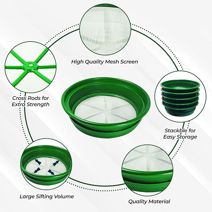 SE 13.25 Inch Wide Stackable Classifier Gold Prospecting Pan - Image 3