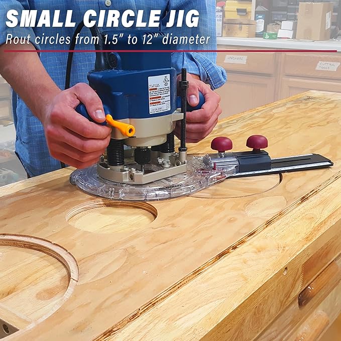 Milescraft 1219 Circle Guide Kit- Precision Router Circle Cutting Jig For Cutting/Routing Circles From 1.5” Up To 52” with Offset Base