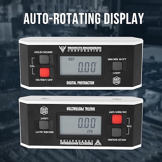 Digital Inclinometer, 360° Protractor Angle Finder Level, Magnetic V-Groove Base Protractor with Large Backlit LCD Display, High-Precision Meter Tool for Machining, Woodworking & Construction