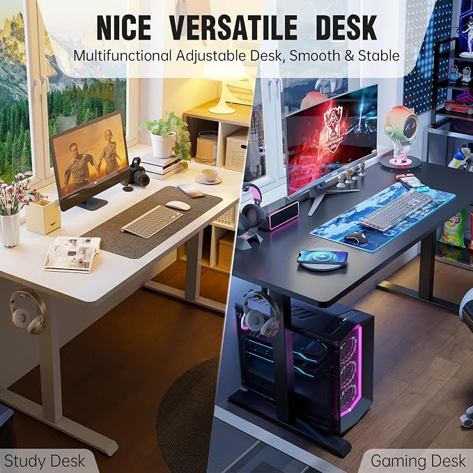 Veken 63×23.6 Inch Large Electric Standing Desk, Gaming Table, Suit students - Image 7