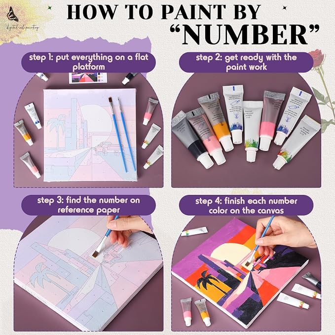 Nezyo 12 Sets Paint by Numbers Kit - Image 5