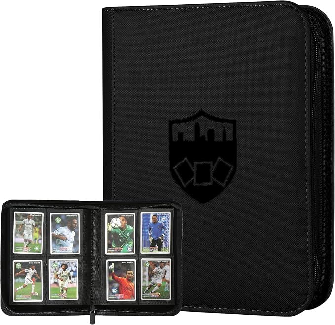 4 Pocket Ringless Side Loading Trading Card Binder, 160 Cards PU Fixed Page by GERMUN