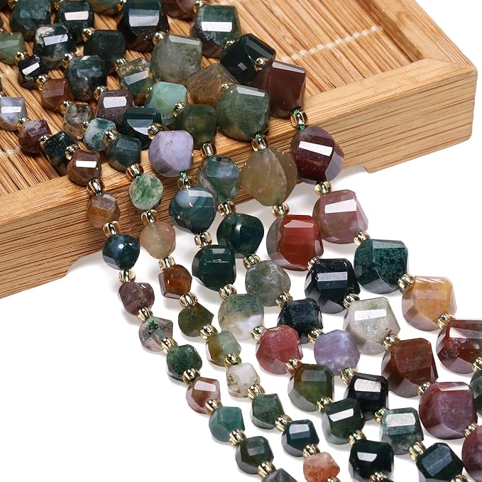 34pcs Natural Indian Agate Stone Beads - Image 3