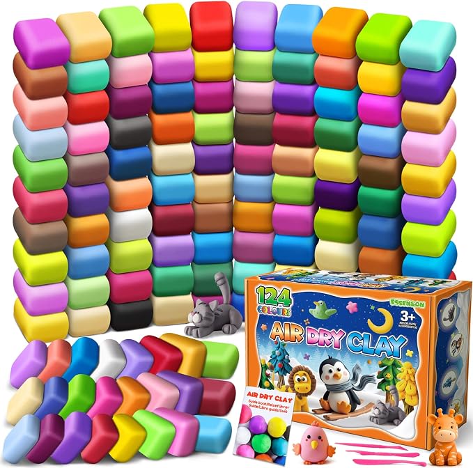 Air Dry Clay, 124 Colors Modeling Magic Clay by ESSENSON