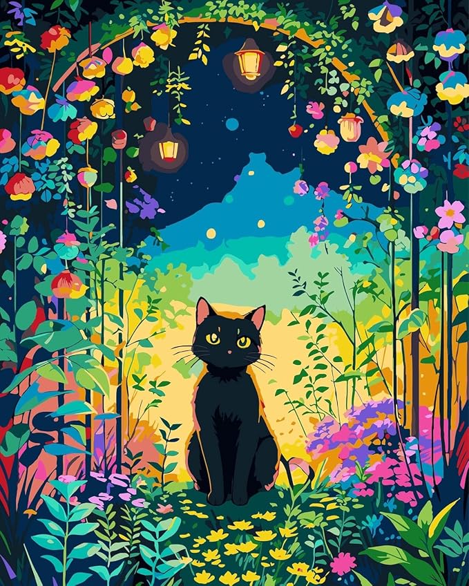 Black Cat Stamped Cross Stitch Kits by TaeYsck
