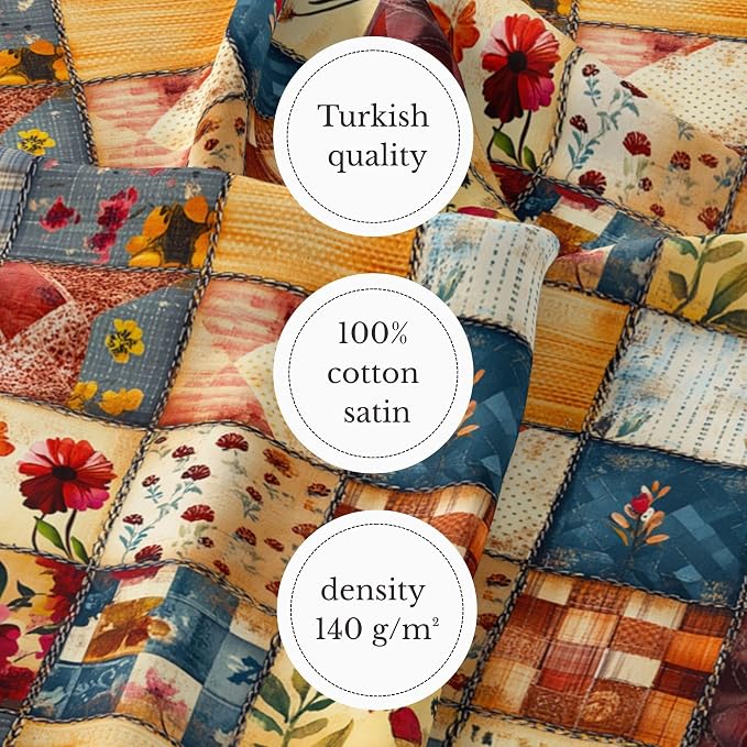 100% Cotton Fabric by the Yard – Turkish Quality Quilting & Sewing Fabric - Image 6