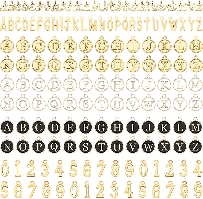 SANNIX 156Pcs Letter Charms for Jewelry Making, A-Z Capital Alphabet Charms by SANNIX