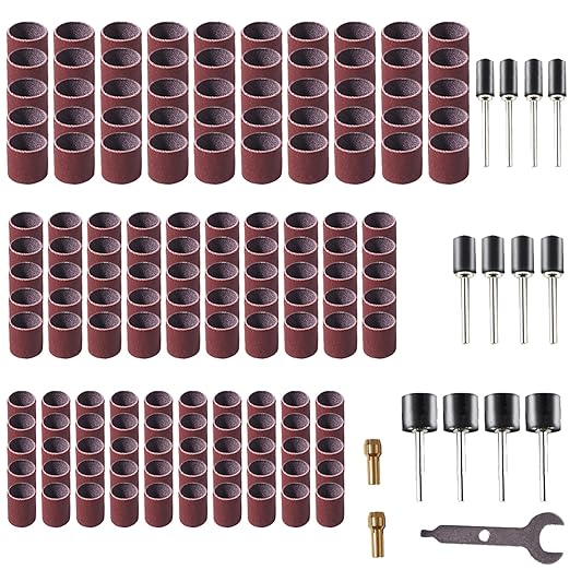 165pcs Rotary Tool Sanding Drums 320 grit,Sanding Drum Sander Bits Bands for Drill Accessories
