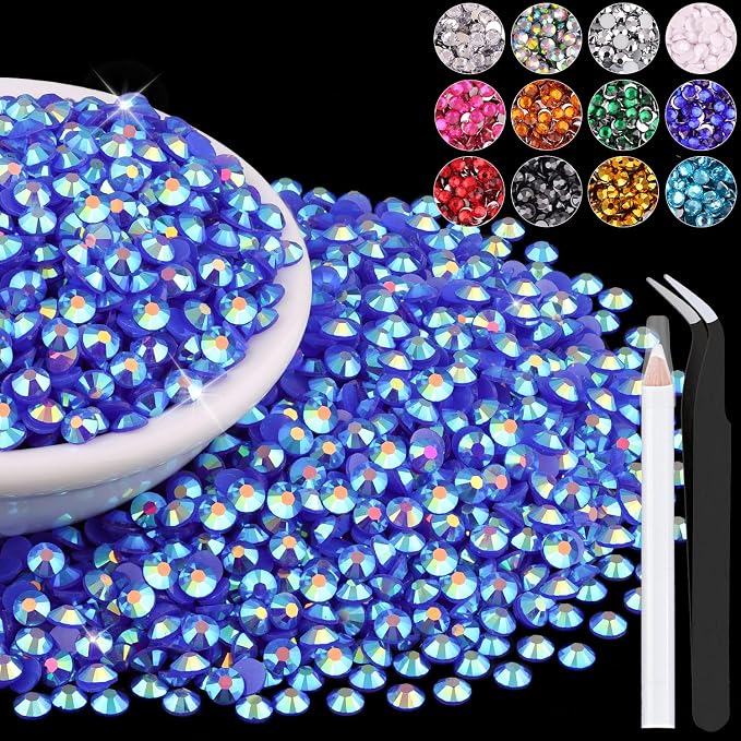 6000PCS 4mm Resin Jelly Rhinestones in Bulk, Bedazzling Flatback Crystals by BELLEBOOST
