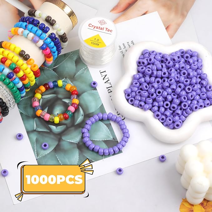Plastic Pony Beads, for Bracelet, Hair Braiding, Friendship Bracelets, Jewelry - Image 3