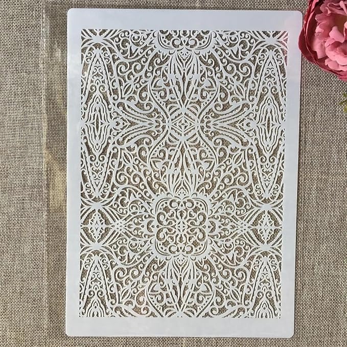 TIAMECH A4 Reusable Vintage Palace Texture Stencil - Image 3