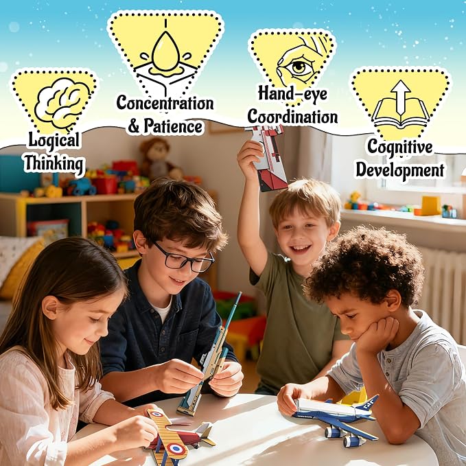 2 Themes in 1, 3D Paper Building Model, DIY Origami Kit - Image 4