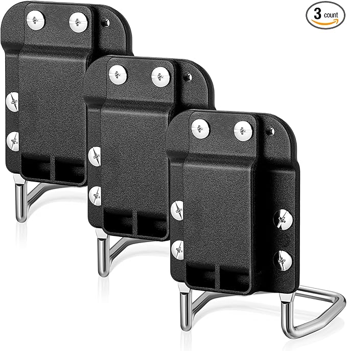 Zonon 3 Pcs Tape Measure Holder Set for Belt Hammer Holders Tactical Tape Measuring Belt Clip Low Profile Drill Holster Match Any Kinds Holster with Clip
